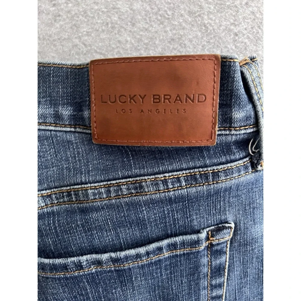 Lucky Brand Jeans Mens 38x32 121 Slim Straight Blue Denim Dark Wash Stretch Work